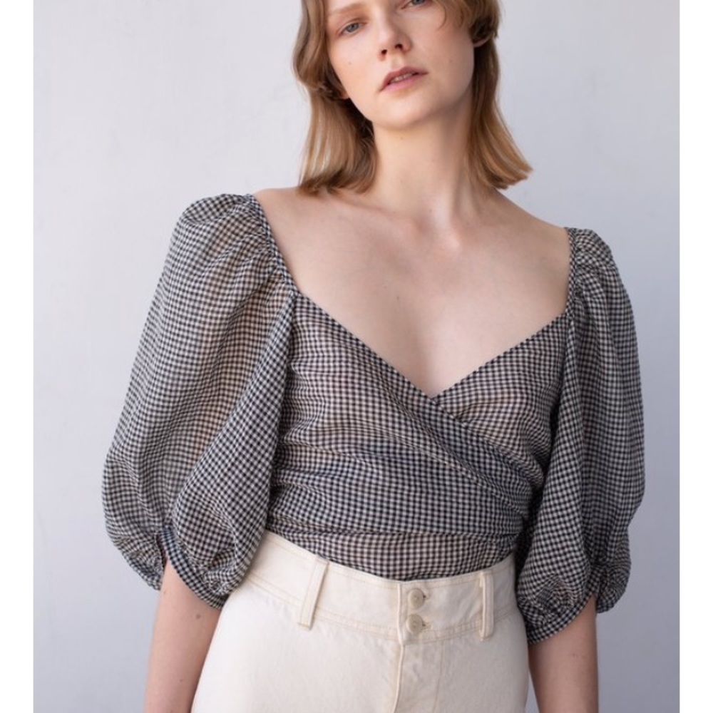 🛑SOLD🛑Shaina Mote Gingham Opal Top